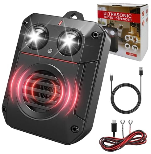 techextra Répulsif Anti Fouines Ultrason Voiture, Anti Martre Voiture 12V, répulsif à ultrasons pour martres, Anti fouine Voiture avec USB, pour Voiture, Maison, Grenier, Jardin, 1 pc