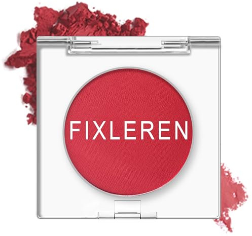 Fixleren Single Rote Lidschatten,Matte Eyeshadow，Metallic Langanhaltende holografische Multichrome Lidschatten,Bühnen-/Party-Make-up. (Rot-M35)