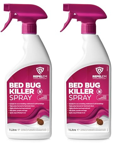 REPELEM Bed Bug Spray - Strong Killer, for Mattresses, Kills All Stages 2L | All-in-One Treatment for Mattresses, Soft Furnishings & Around the Home, Kills Bedbugs at All Life Stages