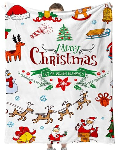 NimblusToy Manta de Navidad, Manta de Cama para Niños, Navidad Manta de Franela, Christmas Blanket, Regalos de cumpleaños y Christmas para Niños y Niñas