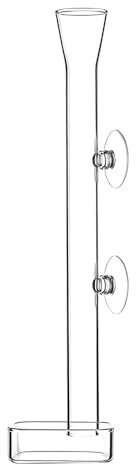 LINLAN 25 cm Garnelenfutterspender aus Glas, Aquarium-Futterröhre und quadratische Futterschale mit Zwei Saugnäpfen für Kristallgarnelen und Kirschgarnelen