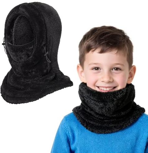 AYPOW Passamontagna Invernale in Pile Termico Bambini 4-9 Anni, Maschera da Sci Multifunzionale Antivento Regolabile, Berretti Cappello in Pile Caldo Cappuccio Scaldacollo Sciarpa per Ragazzi Ragazze