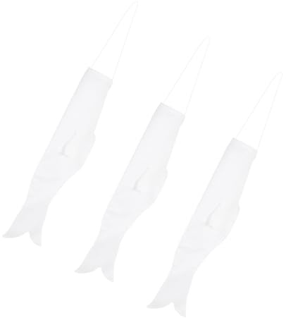 NOLITOY Blank Carp Flag Windsock for Kids, 45cm Diy Japanese Koinobori Craft, Creative Garden Decoration, 3pcs Set for Outdoor Festival and Painting Activities