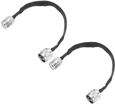 sourcing map Cavo coassiale piatto pass-through per porta/finestra, con UHF maschio a femmina, cavo coassiale piatto da 20 cm, prolunga per antenna router, confezione da 2