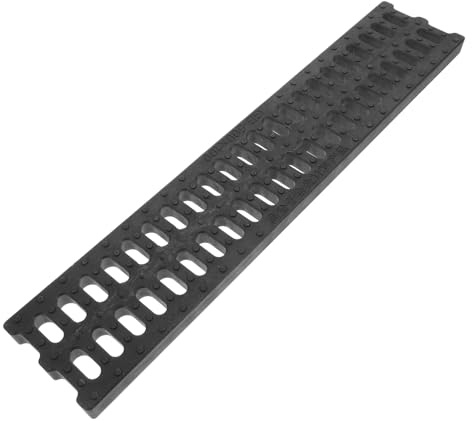 Luxshiny Outdoor Plastic Trench Grate 100x500x20mm Pedestrian-Grade Drain Cover for French Drain and Kitchen Gully with High-Polymer Material Suitable for Driveway and Outdoor Sewer