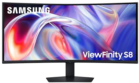 Samsung Viewfinity S85TH 40 Curved 5K2K WUHD 5120x2160 Monitor, 144Hz, 4ms, HDR10+, Freesync Premium, HDMI 2.1, Displayport, USB, Thunderbolt, Ethernet LAN, Speakers, Height Adjust, LS40H850TAUXXU