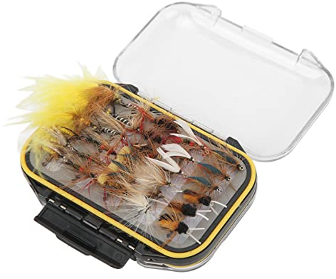 Flugfiske Flugor Kit Färgglad Simulering Insektsdrag Rostfritt stål Betesredskap Set med förvaringsbox för sjöar Floder Stränder Stränder Strömmar 60 st.