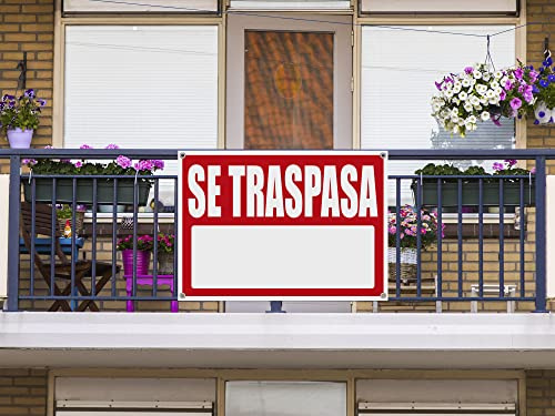 Oedim Cartel Se Traspasa 50x70cm | Carteleria para Inmobiliarias o Particulares | Material Flexible Fabricado en Glasspack