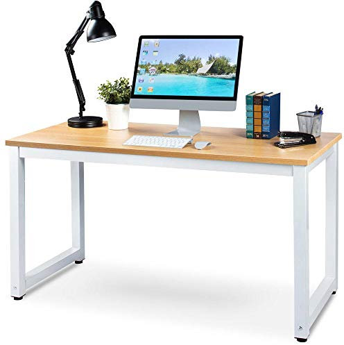 BAKAJI Scrivania Tavolo da Lavoro Porta Pc Computer Piano in Legno MDF con Struttura in Metallo Arredamento Casa Ufficio Cameretta Design Moderno Dimensione 120 x 60 x H70 cm