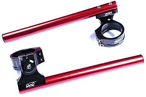 avdb-moto Paar Racing Stummellenker höhen und einstellbar/Klemmen in 37 mm + Rohre kompatibel mit CBR 600 F 1987-1990, VF700 1986-1987, VFR 750 1986-1987 (Rot)
