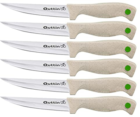 Quttin Bio Set 6 Cuchillos 11cm Filo | Ideales para uso en la mesa y en la cocina