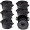 BBQ-Nerd 6er Set Mini Dutch Oven - Kleiner Gusseisentopf mit Deckel 11x5cm für Grill, Feuerstelle, Backofen, Herd - Serviertöpfe Kochtopf Schmortopf Brottopf Bräter Cocotte - Feuerfester Topf