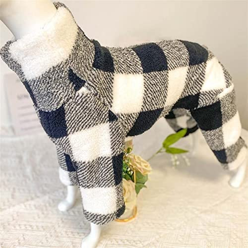 DHGTEP Volle Abdeckung Hund Fleece-Pullover mit Beinen, Winter Hundemäntel Körper Jacke Gemütliche Kleidung Onesie für Kleine Mittlere Große Hund Outdoor Oder Indoor (Color : Black-White, Size : S)
