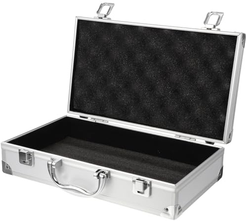 ERINGOGO Aluminum Alloy Tool Case - Multi-Functional Makeup Organizer and Medicine Storage Box with Lock and Handle 11.81 X 6.69 X 3.07 Inches for Travel and Home Use