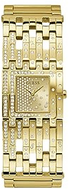 Guess Women's 22mm Watch - Gold Tone Bracelet Champagne Dial Gold Tone Case