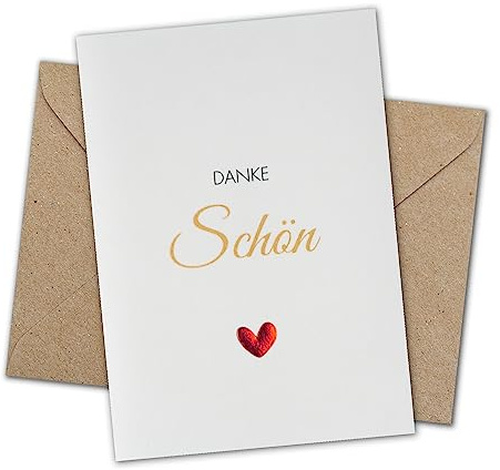 Sunflower Cards CLASSIC LINE Grußkarte mit Briefumschlag aus Kraftpapier (Dankeschön)