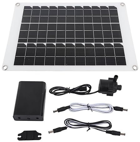 Solar-Wasserpumpe, Solar-Brunnenpumpen-Set, 20 W, 12 V, Panel-betriebene Wasser-Tauchpumpe für Vogelbad, Fischteich, Garten, Hydrokultur
