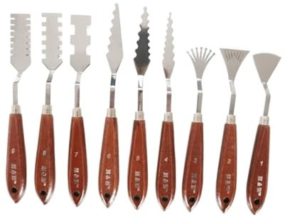 STOBOK 9stücke Teiliges Edelstahl Malerset Spachtel Vielseitig Langlebig Künstler Werkzeug Für Öl Acryl Leinwand Farben Mischen Und Auftragen Für Professionelle Malerei Und Hobby