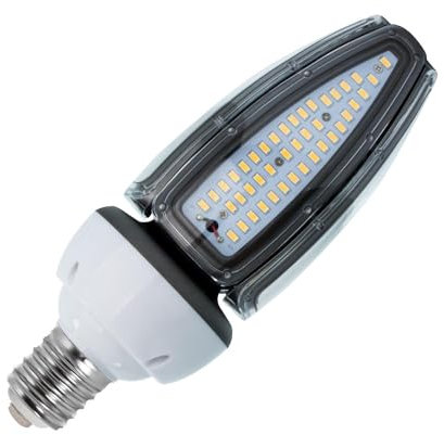 LEDKIA LIGHTING - Lampadina LED Stradale E40 50W | IP65 Protezione | 5500 lm Flusso Luminoso | 220-240V AC, Bianco Caldo 2700K