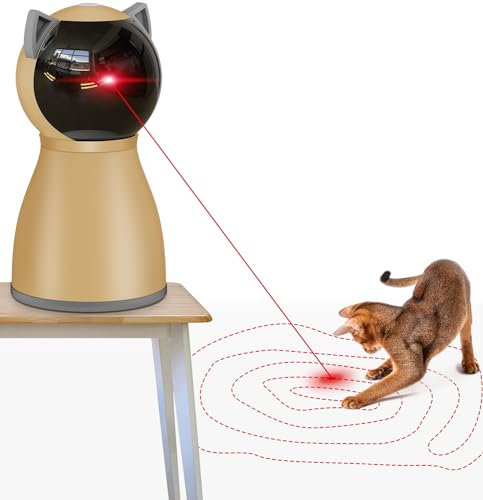 Petiepaw Interaktives Katzen-Laser-Spielzeug Automatisch für drinnen Katzen, [2024 Neu aufgerüstet] Echt zufällige Trajektorie Wiederaufladbare Laser Katzenspielzeuge für drinnen Katzen/Kätzchen/Hunde