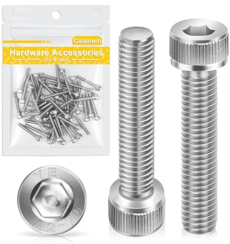 Caianwin-M3*20mm 50 Stück Zylinderschrauben mit Innensechskant DIN 912 | Edelstahl(A2 V2A) Schrauben für Industriemaschinen,Kraftfahrzeuge,Bauwesen