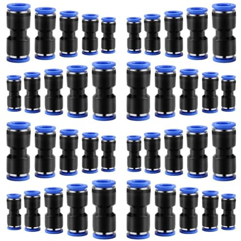 MSCHENZW Kit de coupleur , raccord direct à emboîter, connexion directe (4 mm/6 mm/8 mm/10 mm/12 mm) 40 pièces