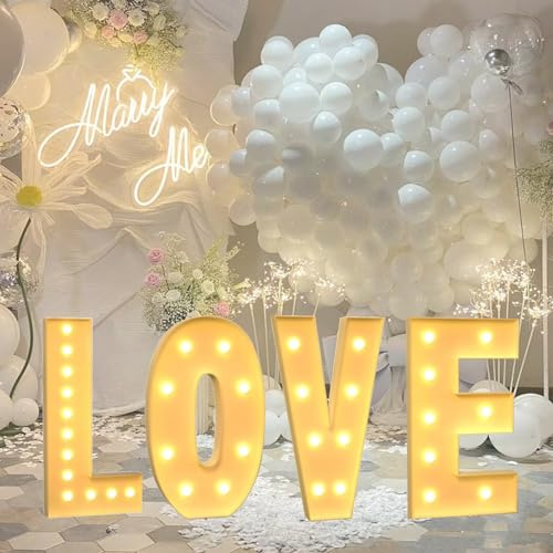 IINCOOY Lettre Lumineuse De Chapiteau De 120cm, Lettres De Chapiteau Géantes en Mosaïque for Anniversaires, Mariages, Anniversaires, Décoration De Fête (Color : Love, Size : 70cm)