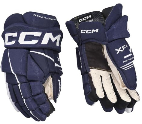 CCM Tacks XF80 Junior Eishockey Handschuhe (Navy/Weiß, 12 Zoll)
