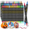 50 Acrylstifte Steine zum Bemalen Set, 38 Dual tip Acrylstifte für Steine Wasserfest und 14 Metallic Marker Stifte für Leinwand Keramik Tassen Scrapbook Fotoalbum Kürbis Basteln Ostereier Holz