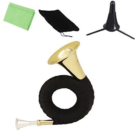 Parliky Waldhorn Blechblasinstrument Premium French Horn Blasinstrument Für Musikliebhaber Anfänger Geeignet in Gold Und Schwarz