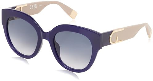 Furla Damen Sfu813v Sonnenbrille, Glänzendes Opalblau, 53/21/140