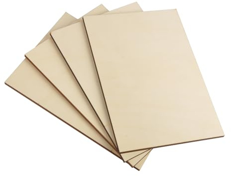Artificer 4 x Compensato 6mm, Pannelli Compensato di Tiglio A4 (297x210mm) Fogli di Legno per Decorazione, Taglio Laser e Incisione, CNC e Pirografia - Spessore Aumentato per Modellismo e Fai Da Te