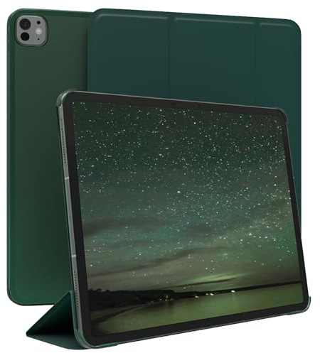 EAZY CASE - Skyddshölje för iPad Pro 13 (2024) Smart Cover Tablet Smartcase med ställfunktion Flip ståfunktion Sleep Wake Up Syntetiskt läder Nattgrön