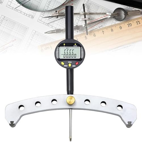 Digital Radius Gauge, High Accuracy Radius Indicator with 200mm Measuring Jaw, Electronic Inside and Outside Radius Gage for Mechanical Parts, Wooden Molds