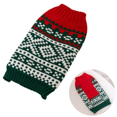 Pull pour chien de taille moyenne Vêtements doux et accessoires pour chiens Pull chaud en laine tricotée à carreaux Taille S pour 5-8 kg