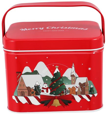 Alipis Scatola Per Biscotti Natalizia in Metallo Con Coperchio Contenitore Versatile Per Dolcetti e Caramelle Decorazione Elegante Per Feste Di Natale e Regali Barattolo Resistente Per or