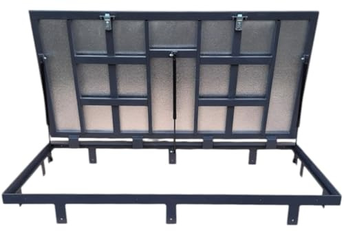 S-Lion Bodenluke Thermo Max Plus 80 x 190 cm, mit Gasfeder & Verriegelung mit Griff, Schachtabdeckung für Keller & Revisionsschacht, Rahmen aus Stahlprofil, Kanalschacht 800 x 1900 mm