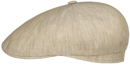 Stetson Bricksford Leinenflatcap Herren Made in Germany Sommer beige 61 cm