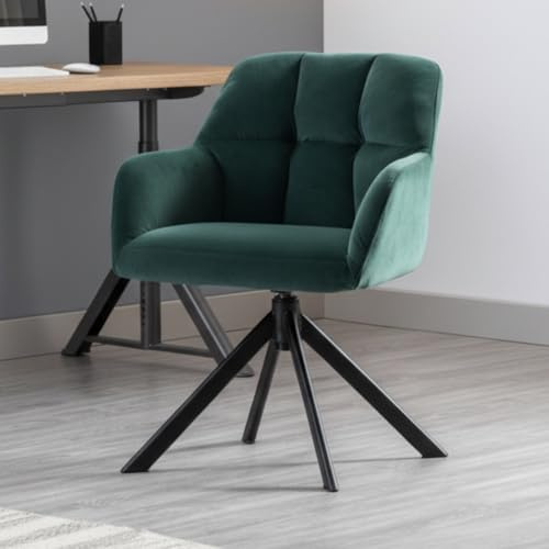 Ya-Home Chaise de Bureau en Velours pour Chambre Chaise Bureau Pivotante 360°, Vert
