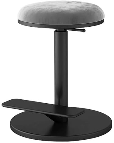 Höhenverstellbarer Samt-Drehhocker für Schminktisch, Komfortkissen, schwarzer runder Make-up-Stuhl, hoher Schminkhocker, rosa Schminkstuhl
