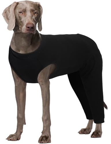 Kuoser Op Body Hund Rüde Hündin, Hundebody Nach Op mit Beinen, Schwarz 2XL | Hundebody nach Op mit Hinterbeinen schützt Bauch & Hinterbeine, bequem & weich, mit Klettverschluss für eine gute Passform