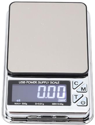 Digitale Milligrammwaage, 500 G, 0, 01 G, Hochpräzise Mg-Waage, Tragbare Schmuckwaage, Pulverwaage, Multifunktionale Taschenwaage aus Edelstahl mit Tara- und PCS-Funktion