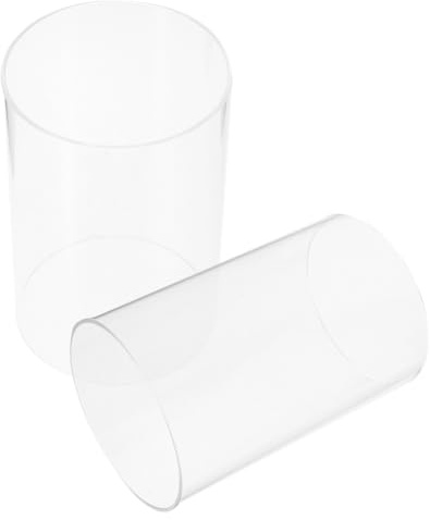 HOMSFOU Lot De 2 Couvercles De Bougie en Verre Transparent 6 Pouces X 4 Pouces Protection Contre Le Vent pour Bougies Piliers Décoration Maison