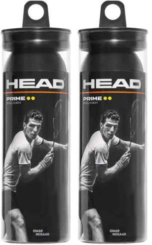 HEAD Prime Squash Balls, 3 Balls, Black (Pack of 2)