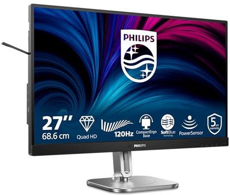 Philips 4000 series 27B2N4500/00 Monitor PC 68,6 cm [27] 2560 x 1440 Pixel Quad HD LCD Grigio (27B2N4500/002716:9IPSWLED2560x1440Yes100x1002x 2.01x 1.2USB hub)