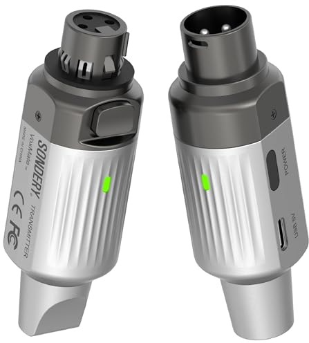 Sondery UHF Wireless XLR Mikrofon Sender und Empfänger Wiederaufladbar