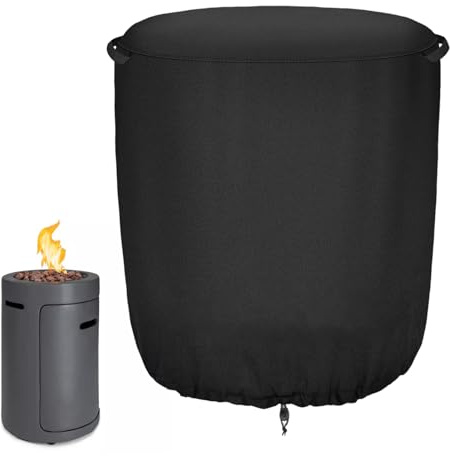 Housse de Foyer Extérieur,Couverture pour Foyer Extérieur en Matière Robuste Imperméable 600 Deniers | Couverture Ronde pour Isolation Thermique Gril au Propane Jardin