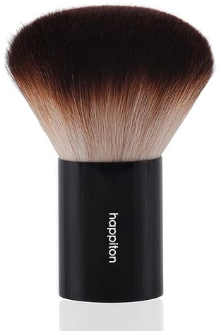 HAPPITON Kabuki Face Brush for Powder Foundation & Blush Blending & Buffing with Aluminum Handle