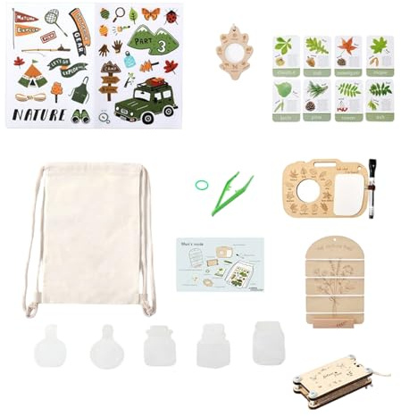 Juguete natural | Equipo de aprendizaje de microscopio para plantas, juego de descubridor para aventuras al aire libre y, para adolescentes, estudiantes, escuela, cumpleaños, camping, jardín al aire
