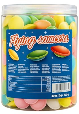Flying Saucers – Lot de 300 Bonbons Ovni en Tubo, Assortiment Gourmand